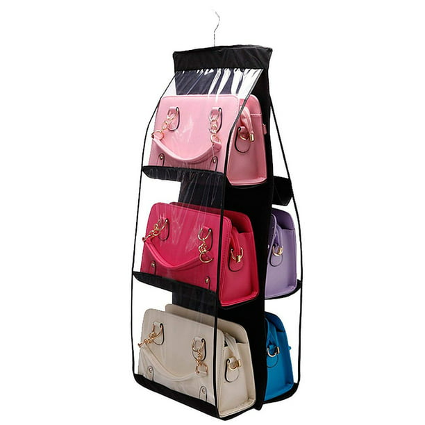 6 Pocket Closet Rack Family Home Organizer Handbag Storage Bags Hanging Shoe Bag